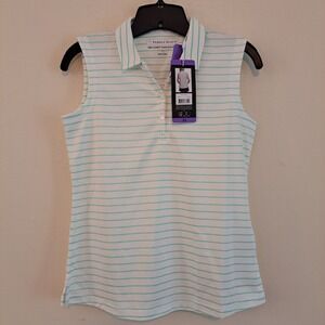 NWT Pebble Beach Women's Sleeveless Polo - White, Med 1890511